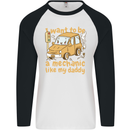 I Want to Be a Mechanic Like My Daddy Mens L/S Baseball T-Shirt White/Black
