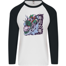 Sushi Dragon Mens L/S Baseball T-Shirt White/Black