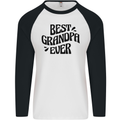 Grandparents Day Best Grandpa Ever Mens L/S Baseball T-Shirt White/Black