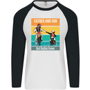Motocross Father & Son Father's Day Mens L/S Baseball T-Shirt White/Black