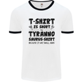 Funny Tyrannosaurus Rex Dinosaur T-Rex Mens Ringer T-Shirt White/Black