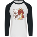 When a Dragon Smiles Fantasy RPG Mens L/S Baseball T-Shirt White/Black