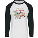 Easter Rabbit vs Santa Claus Funny Bunny Egg Mens L/S Baseball T-Shirt White/Black