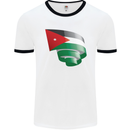 Curled Jordan Flag Jordanian Day Football Mens Ringer T-Shirt White/Black