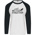 Evolution of a Scuba Diver Diving Funny Mens L/S Baseball T-Shirt White/Black