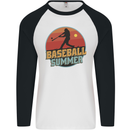 Baseball Summer Mens L/S Baseball T-Shirt White/Black