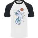 Axolotl Playing Volleyball Mens S/S Baseball T-Shirt White/Black