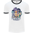 Dungeons & Sloths Role Play Games RPG Mens Ringer T-Shirt White/Black