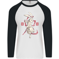 Chinese Zodiac Shengxiao Year of the Rabbit Mens L/S Baseball T-Shirt White/Black