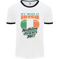 My Wife is Irish Nothing Scares Me Ireland Mens Ringer T-Shirt White/Black