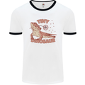 Tiny Dinosaur Funny Bearded Dragon Mens Ringer T-Shirt White/Black