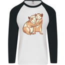 Guinea Pigs Hugging Mens L/S Baseball T-Shirt White/Black