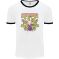 Trippy Easter Magic Mushrooms LSD Mens Ringer T-Shirt White/Black