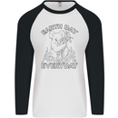 Koala Bear Earth Day Everyday Climate Change Mens L/S Baseball T-Shirt White/Black