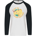 Save the Cuhbby Unicorns Funny Rhino Mens L/S Baseball T-Shirt White/Black