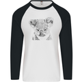 Koala Bear Sketch Ecology Environment Mens L/S Baseball T-Shirt White/Black