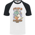 T-Rex Its Me I'm the Easter Bunny Funny Egg Mens S/S Baseball T-Shirt White/Black