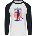 Stand Up Paddling Paddleboarding Mens L/S Baseball T-Shirt White/Black