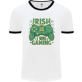 Irish I Was Gaming St Patricks Day Gamer Mens Ringer T-Shirt White/Black