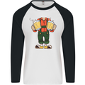 Octoberfest Man With Beer Mens L/S Baseball T-Shirt White/Black