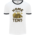 Home is Where My Tent is Funny Camping Mens Ringer T-Shirt White/Black