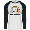 I am the View Funny Cat Mens L/S Baseball T-Shirt White/Black