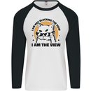 I am the View Funny Cat Mens L/S Baseball T-Shirt White/Black