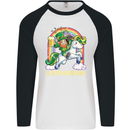 Lepricorn Funny St Patricks Day Leprechaun Mens L/S Baseball T-Shirt White/Black