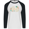 Live Love Yoga Mens L/S Baseball T-Shirt White/Black