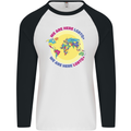 We Are Here LGBT Mens L/S Baseball T-Shirt White/Black