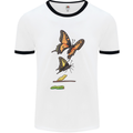 Butterfly Evolution Caterpillar Butterflies Mens Ringer T-Shirt White/Black