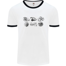Fossil Set Palaeontologist Palaeontology Mens Ringer T-Shirt White/Black