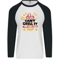 If Dad Cant Grill It No One Can Funny BBQ Mens L/S Baseball T-Shirt White/Black