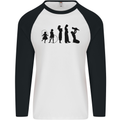 Funny Child to Mother Evolution Mothers Day Mens L/S Baseball T-Shirt White/Black