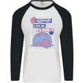 Climate Change Support Your Local Planet Mens L/S Baseball T-Shirt White/Black