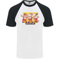 Dancing Santa Funny Christmas Dance Xmas Mens S/S Baseball T-Shirt White/Black