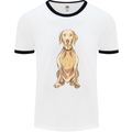 A Hungarian Vizsla Posing Dog Mens Ringer T-Shirt White/Black