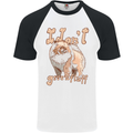 Pomeranian I Don't Give a Fluff Funny Dog Mens S/S Baseball T-Shirt White/Black