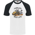 Farm Life is the Best Life Farming Farmer Mens S/S Baseball T-Shirt White/Black