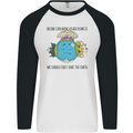 Save the Earth Climate Change Environment Mens L/S Baseball T-Shirt White/Black