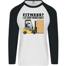 Forklift Driver I Lift Heavy Weights Funny Mens L/S Baseball T-Shirt White/Black