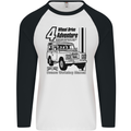 4 Wheel Drive Adventure 4X4 Off Road Mens L/S Baseball T-Shirt White/Black