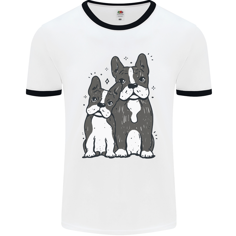 A Pair of Bulldogs Mens Ringer T-Shirt White/Black