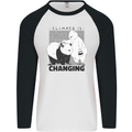 Climate Change Polar Bears Environment Mens L/S Baseball T-Shirt White/Black