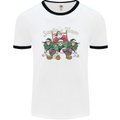 Santa American Football Team Christmas Xmas Mens Ringer T-Shirt White/Black