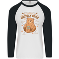 Anatomy of a Grizzly Bear Mens L/S Baseball T-Shirt White/Black