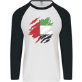 Torn UAE Flag Day Emirati Day Football Mens L/S Baseball T-Shirt White/Black