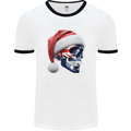 Australian Christmas Skull Xmas Australia Flag Mens Ringer T-Shirt White/Black