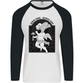 Mushrooms Earth Made Heaven Sent Fungi Mens L/S Baseball T-Shirt White/Black