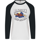 Brazilian Jiu Jitsu Mens L/S Baseball T-Shirt White/Black
